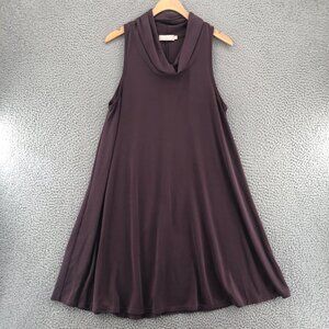 Nation LTD Dress Womens Large Purple Modal Blend Shift Cowl Neck Sleeveless Mini